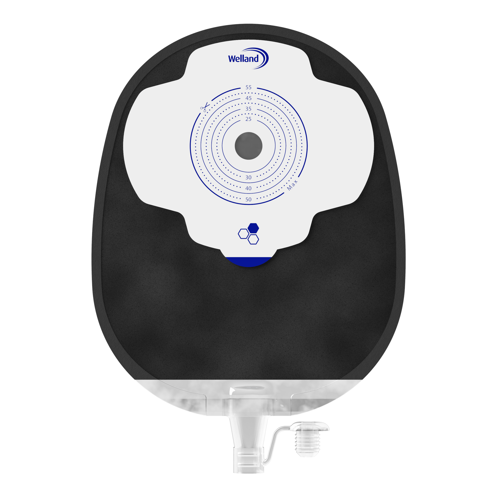 Aurum Plus, Une pièce -Urostomie, Sacs Maxi, Noir, Ouverture de Départ 13mm - 55mm | X1U1E13S