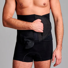 Ceinture de soutien pour hernie Fulcionel anti-roulis 26 cm poche à droite couleur noir - medium | CUI F924M/BLK