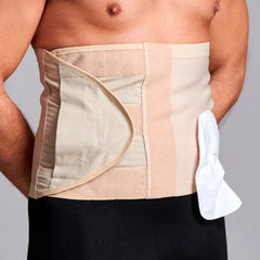 Ceinture de soutien pour hernie Fulcionel anti-roulis 26 cm poche à gauche couleur beige - petit | CUI F929S/BGE