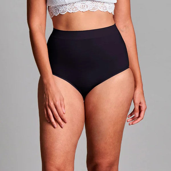 Fulciosupport seamless high-waist brief light support for women black - medium/large | CUI FG42
