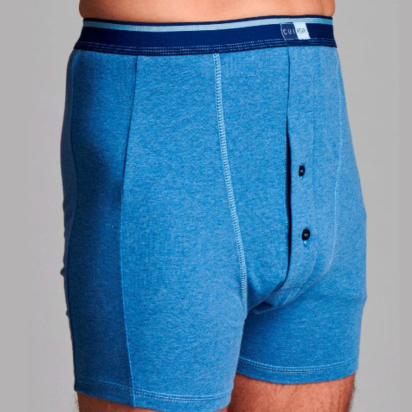 CUI Ostomy Men's High-Waisted Cotton Stoma Underwear with Pouch Denim Colour - Large | CUI LT28