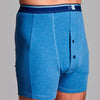 Sous-vêtements de stomie CUI Ostomy en coton taille haute pour homme avec poche couleur denim - large | CUI LT28