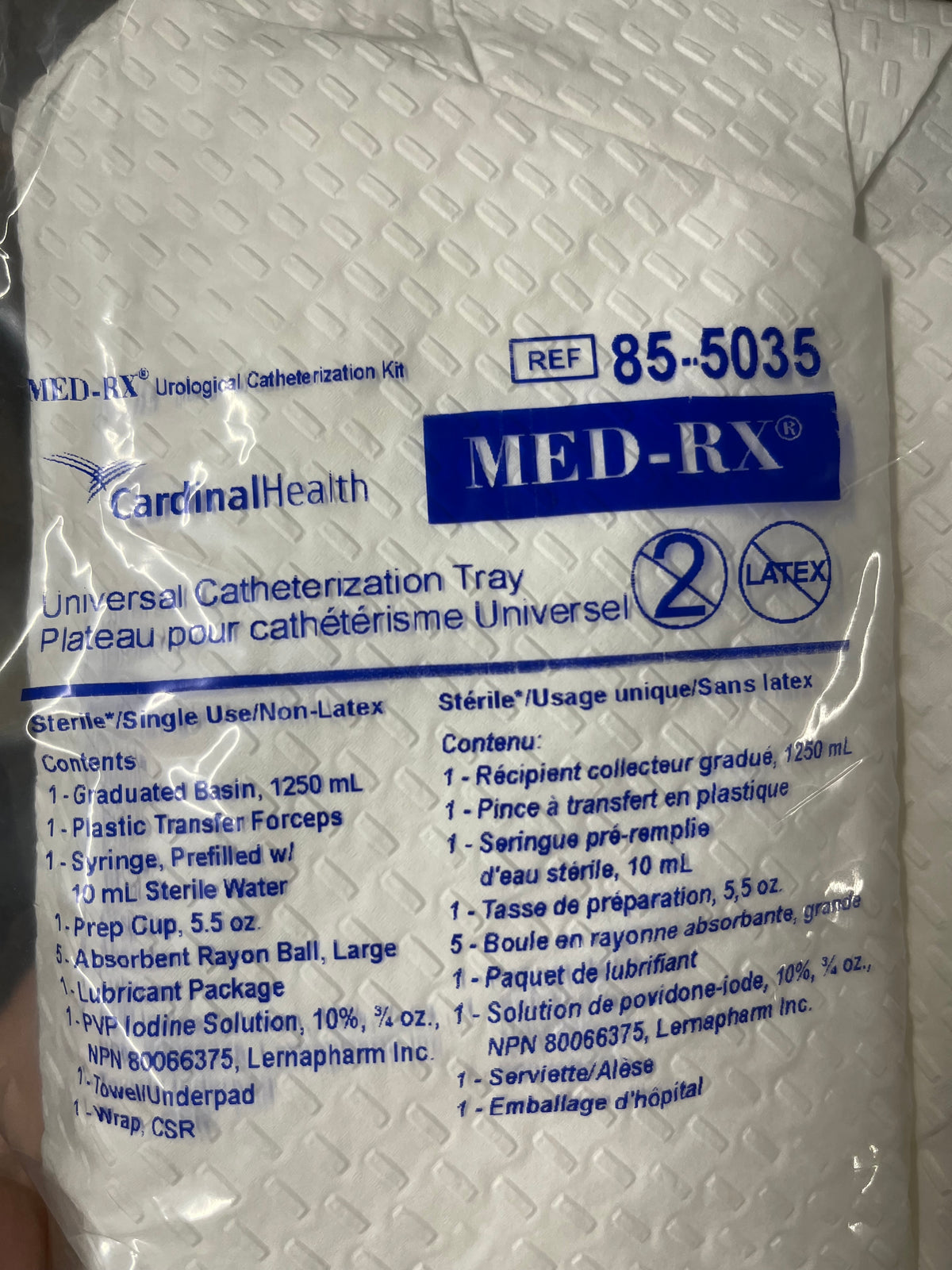Universal catheterization tray (1/each) | MEDRX 85-5035