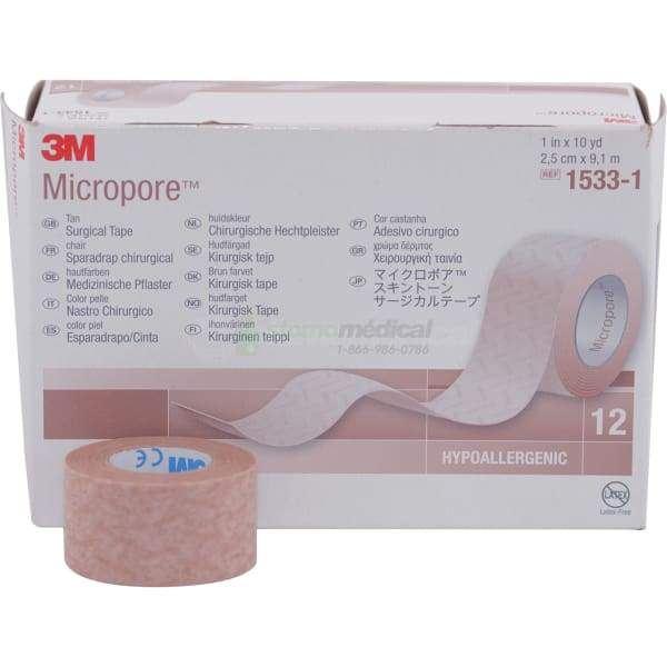 Ruban Chirurgical Micropore 3M - 2,5 Cm Blanc - Pour Pansements Et Peau - Fabriqué En Allemagne