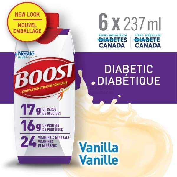 Boost Diabétique à la vanille 4x (6x237ml) formule nutritive Nestle Health Science