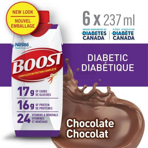 Boost Diabétique au chocolat 4x(6x237ml) – Stomo Médical