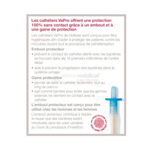 Cathéter intermittent embout droit VaPro Plus F-Style système fermé avec un sac collecteur intégré de 1000 ml 100% sans contact (30/bte) 