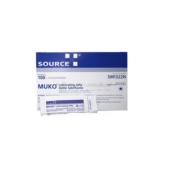 Gel lubrifiant Muko en sachets (100/bte) Source